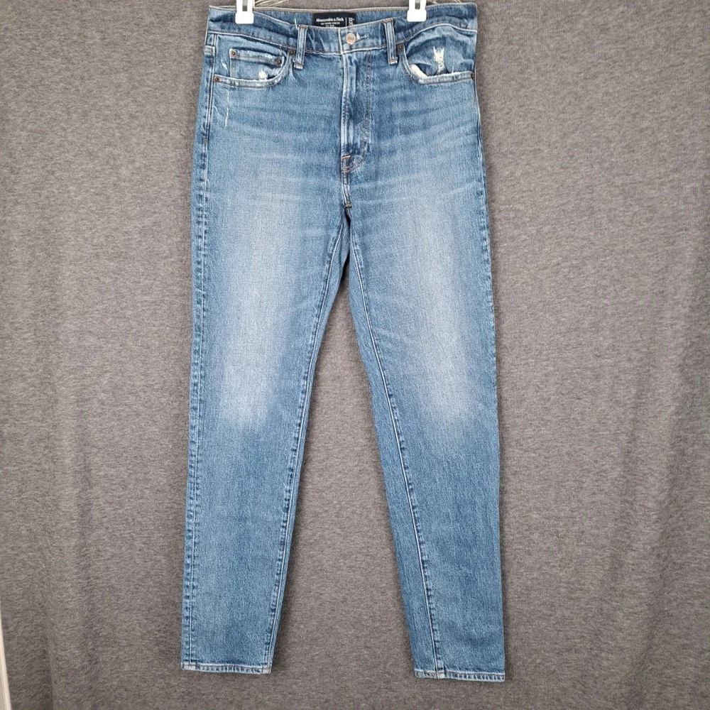 Abercrombie & Fitch Jeans Mens 32x34 Blue Vintage Stretch 90's Slim Light Wash